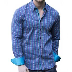 NEW EIGHT X jacquard pattern shirt in navy